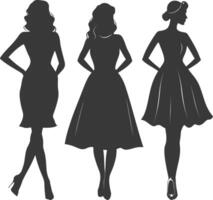 silhouet Dames jurken zwart kleur enkel en alleen vector