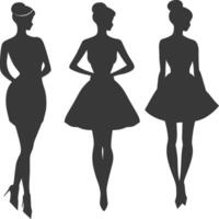 silhouet Dames jurken zwart kleur enkel en alleen vector