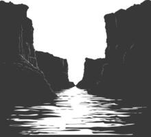 silhouet Ravijn en rivier- zwart kleur enkel en alleen vector