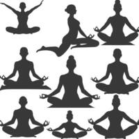 silhouet yoga ondernemingen zwart kleur enkel en alleen vector