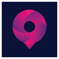 GPS icoon. camera schieten lens icoon, kaart icoon logo. periscoop logo. kaart wijzer icoon. kaart wijzer icoon illustratie. roze, paars rood, Purper vector