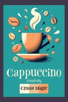 retro cappuccino creativiteit poster vector