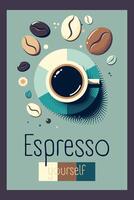 retro espresso jezelf koffie poster vector