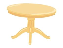 elegantie tafel in vlak ontwerp. ronde bureau met gebogen poten voor restaurant. illustratie geïsoleerd. vector