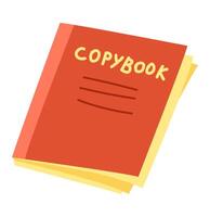 school- schrijfboek in vlak ontwerp. leerling kladblok voor huiswerk schrijven. illustratie geïsoleerd. vector