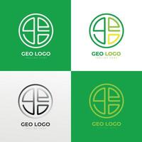 minimaal geo- groen logo concept, professioneel groen abstract typfout logo branding vlak icoon illustratie voor een milieuvriendelijk merk vector