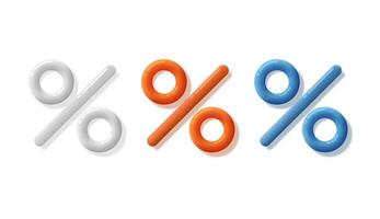 de beeld van de percentage tekens in een driedimensionaal 3d stijl. vector