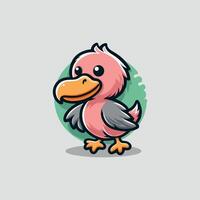 schattig tekenfilm baby dodo vogel vector