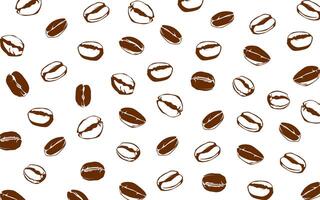 koffie bonen patroon achtergrond. koffie bonen achtergrond. koffie bonen behang. koffie bonen illustratie voor verpakking. vector