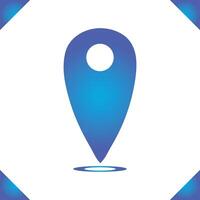 kaart wijzer een blauw helling pin met een wit punt Aan het heeft een GPS plaats icoon vector