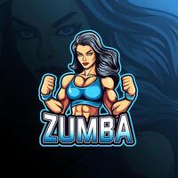 zumba mascotte logo ontwerp voor insigne, embleem, esport en t-shirt het drukken vector