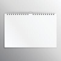 horizontaal kalender of notitieboekje blanco mockup ontwerp sjabloon vector