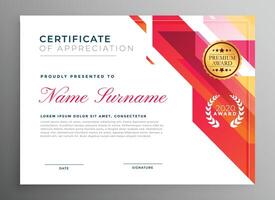 creatief certificaat van waardering in abstract stijl vector