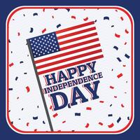 gelukkig onafhankelijkheid dag achtergrond met confetti vector
