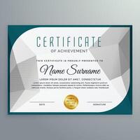 creatief gemakkelijk certificaat ontwerp sjabloon met abstract vorm vector