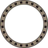 ronde goud en zwart Egyptische ornament. eindeloos cirkel grens, oude Egypte kader vector