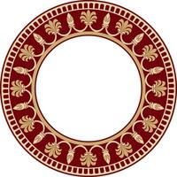 ronde rood en goud nationaal Perzisch ornament. cirkel, kader, grens etnisch patroon van Iraans beschaving vector