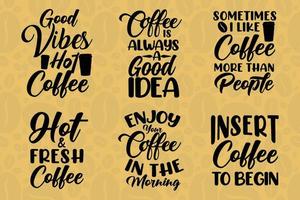 koffie typografie set voor t-shirt vector