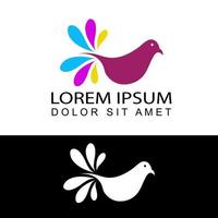 creatieve vogel kleuren logo sjabloon ontwerp vector