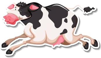 koe boerderij dieren cartoon sticker vector