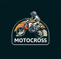 motorcross badge embleem patch teken logo motorcross ontwerp vector sticker