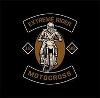 extreme rider motorcross t-shirt ontwerp premium artwork vector illustratie sjabloon