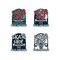 ontwerp logo skateboard winkel skateboard deck trucker vector