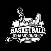 basketbalkampioenschap 2020 moderne en professionele badge of logo voor uw team vector