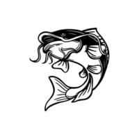 meerval illustratie in zwart-wit vector