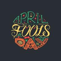 april dwazen dag belettering vector