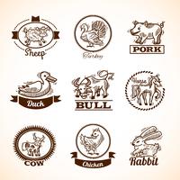 Boerderijlabelset vector