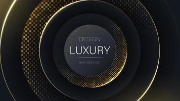 luxe abstracte technologie moderne zwarte en gouden glitter deeltjes achtergrond. sierlijk patroon vector ontwerp.
