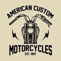 retro vintage amerikaanse custom motorfiets vector