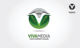 groene kleur viva media logo afbeelding. dit is een uitstekende logosjabloon die geschikt is voor uw bedrijf om het communicatieproces te verbeteren. vector