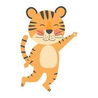 tijger symbool van 2022 jaar nieuwjaar mascotte schattig vetor plat dier karakter geïsoleerd op een witte achtergrond vector