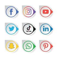 sociale media plat pictogrammen technologie, netwerk. achtergrond groep smiley face verkoop. delen, zoals, vectorillustratie twitter, youtube, whatsapp, snapchat, facebook, instagram, tiktok, tok vector