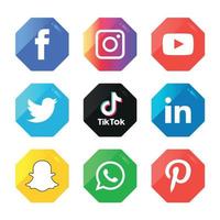 sociale media plat pictogrammen technologie, netwerk. achtergrond groep smiley face verkoop. delen, zoals, vectorillustratie twitter, youtube, whatsapp, snapchat, facebook, instagram, tiktok, tok vector