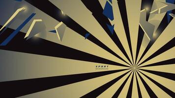 abstract achtergrond retro en futuristische meetkundig gouden blauw geïsoleerd in zwart met modern vormen. ontwerp sjabloon technologie concept geschikt voor spel banier, olympisch sport poster, cyber behang vector