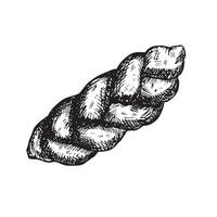 grafisch illustratie van challah brood . zwart en wit schetsen Aan een wit achtergrond. geschikt voor logo, bakkerij ontwerp, omhulsel papier vector
