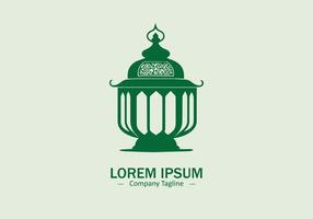 minimaal Arabisch lantaarn logo Islamitisch lantaarn icoon silhouet vector