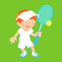 Jongen met badmintonracket vector