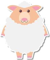 mollige schapen dier cartoon sticker vector