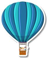 hete luchtballon cartoon sticker vector