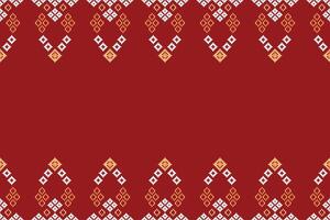 traditioneel etnisch motieven ikat meetkundig kleding stof patroon kruis steek.ikat borduurwerk etnisch oosters pixel rood achtergrond. samenvatting, illustratie. textuur, kerst, decoratie, behang. vector