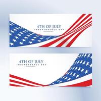 Amerikaans onafhankelijkheid dag 4e van juli banners vector