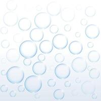 blauw zeep water bubbels drijvend Aan wit achtergrond vector