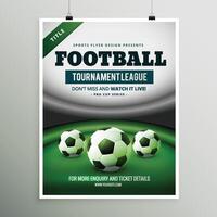Amerikaans voetbal toernooi liga spel folder ontwerp vector