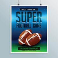 super Amerikaans voetbal spel folder sjabloon vector