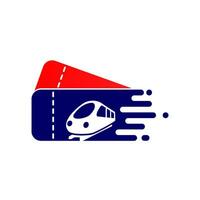 trein ticket logo ontwerp illustratie vector