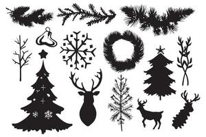 Kerstmis reeks van silhouetten voor ontwerp vector